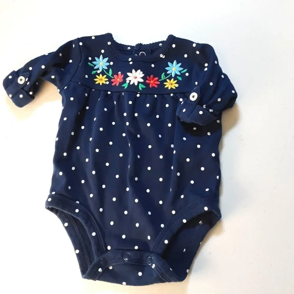 Carter's Onesies Polka Dot Embroidered Set of‎ 2 size 3 mos
